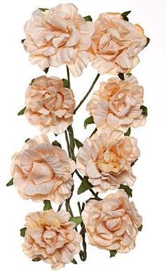 Кудрявые персиковые розы из бумаги для скрапбукинга,  декоративные миниатюрные цветы, купить