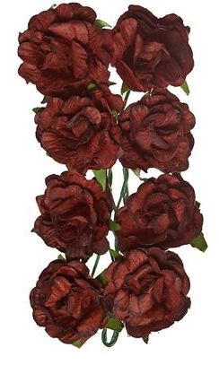 Кудрявые коричневые розы из бумаги для скрапбукинга,  декоративные миниатюрные цветы, купить