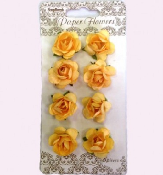 Декоративные бумажные цветы розочки чайные для скрапбукинга и флористики