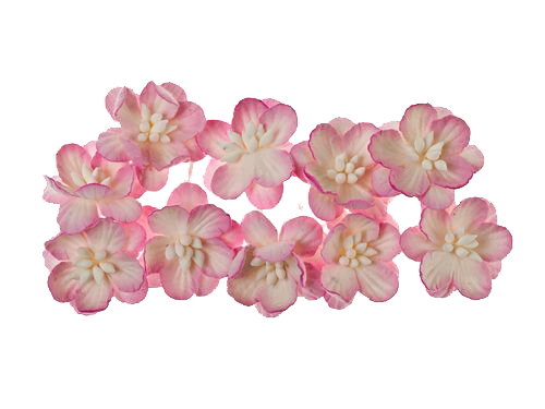 Бумажные цветы вишни розовые для скрапбукинга, флористики, топиария, купить