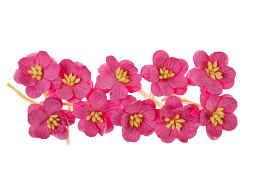 Бумажные цветы вишни яркий розовые для скрапбукинга, флористики, топиария, купить