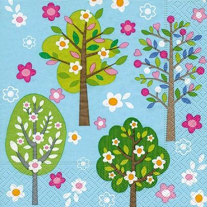 салфетка бумажная для декупажа Цветущие деревья, АртДекупаж