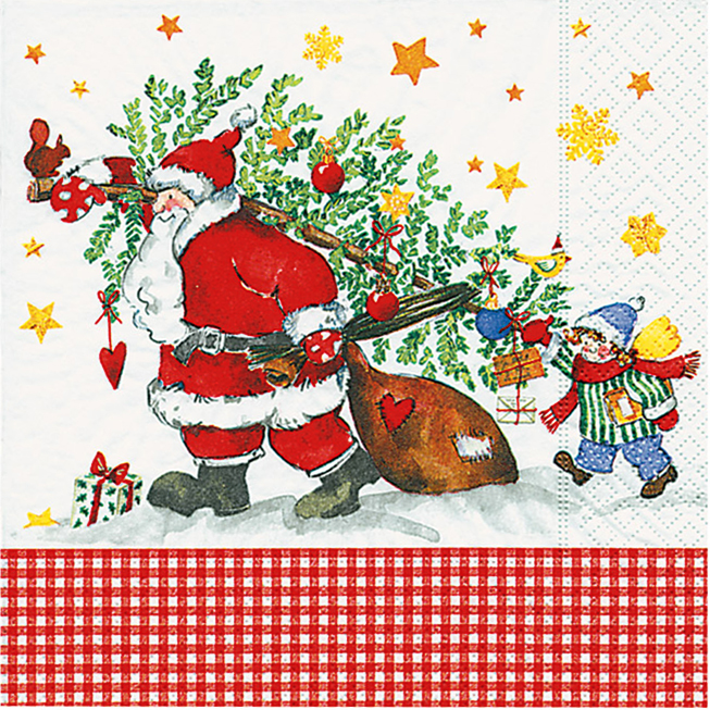 новогодние салфетки для декупажа Дед Мороз