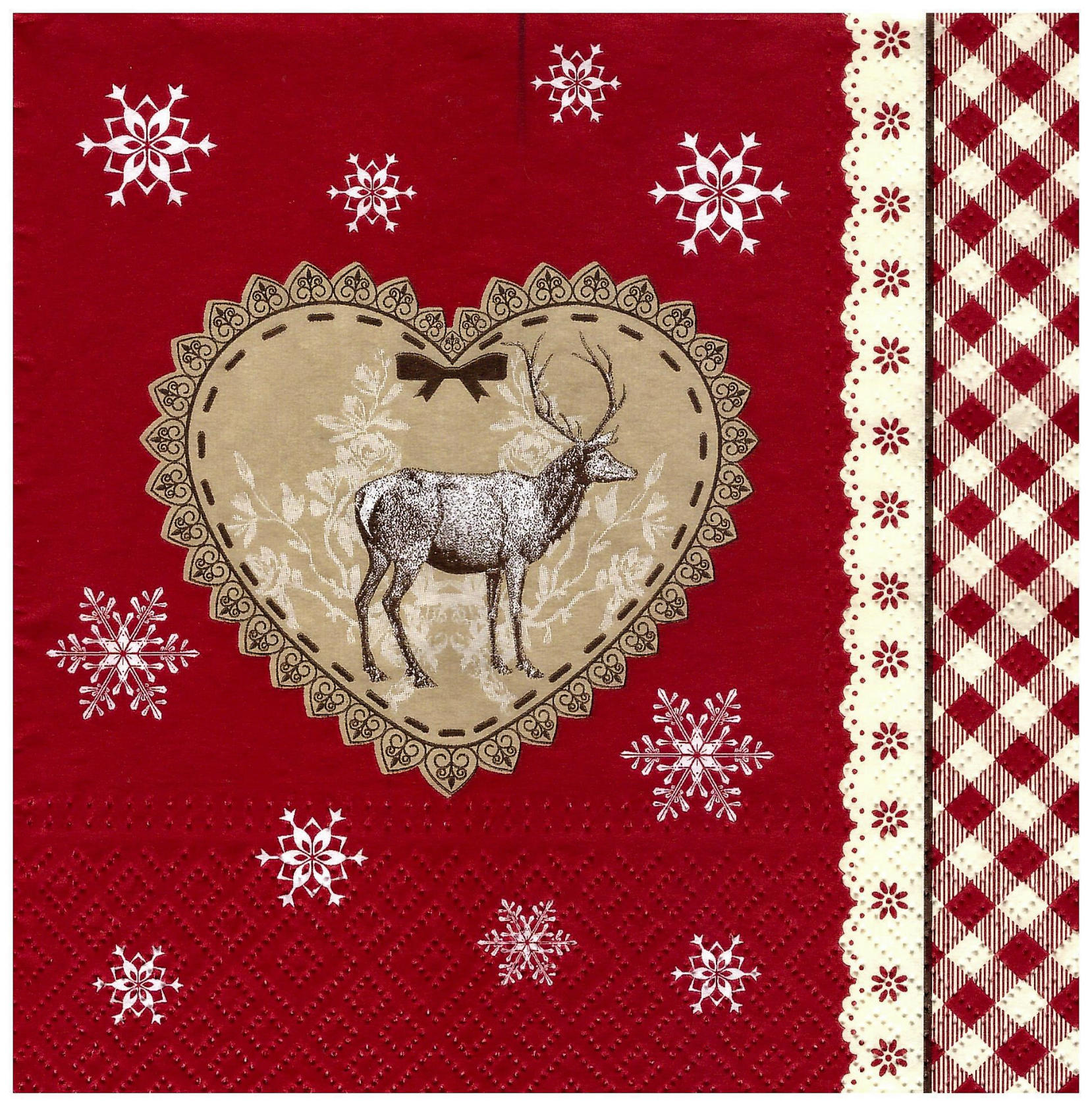 Новогодняя салфетка для декупажа Рождественский олень