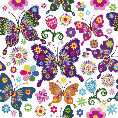 салфетки для декупажа Разноцветные бабочки, купить
