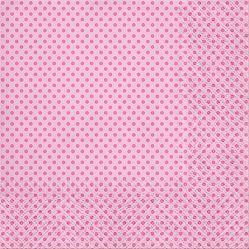 салфетка для декупажа Точки, розовый, 33х33 см, Польша