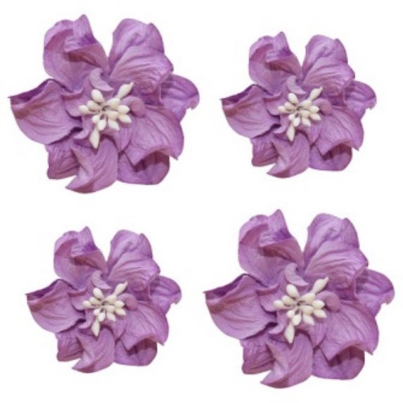 Бумажные цветы Фиалки кудрявые фиолетовые для скрапбукинга