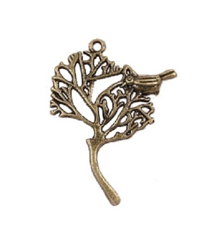 Подвески для скрапбукинга, украшений, рукоделия, подвеска Дерево с птичкой, античная бронза