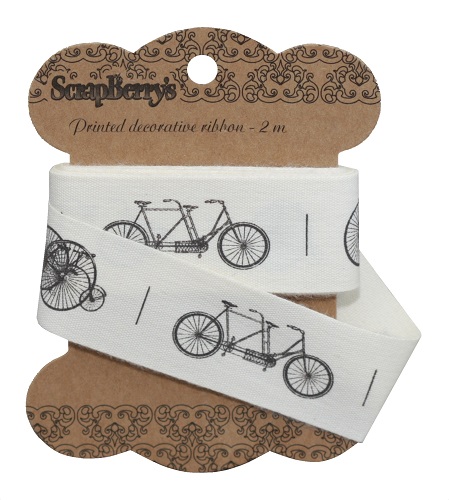 Декоративная хлопковая лента для скрапбукинга Ретро велосипеды, тканевые ленты, купить