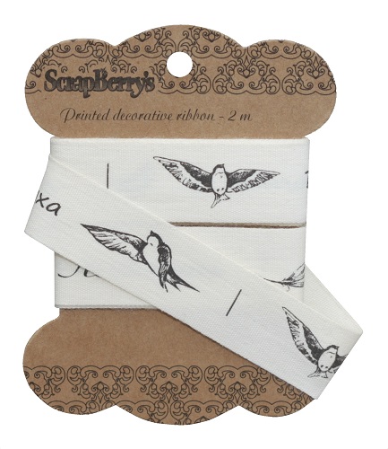 Декоративная хлопковая лента для скрапбукинга Птицы и надписи, тканевые ленты, купить