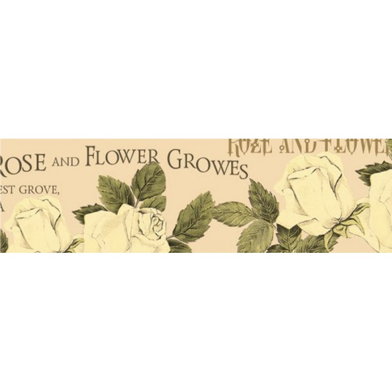 Бумажный скотч с принтом Персиковые розы для скрапбукинга 