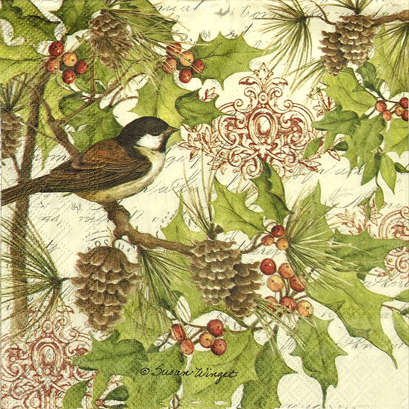 Иллюстрация птицы зимой
