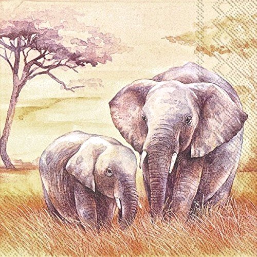 Салфетки для декупажа Слоны. Парк Савути Африка, купить