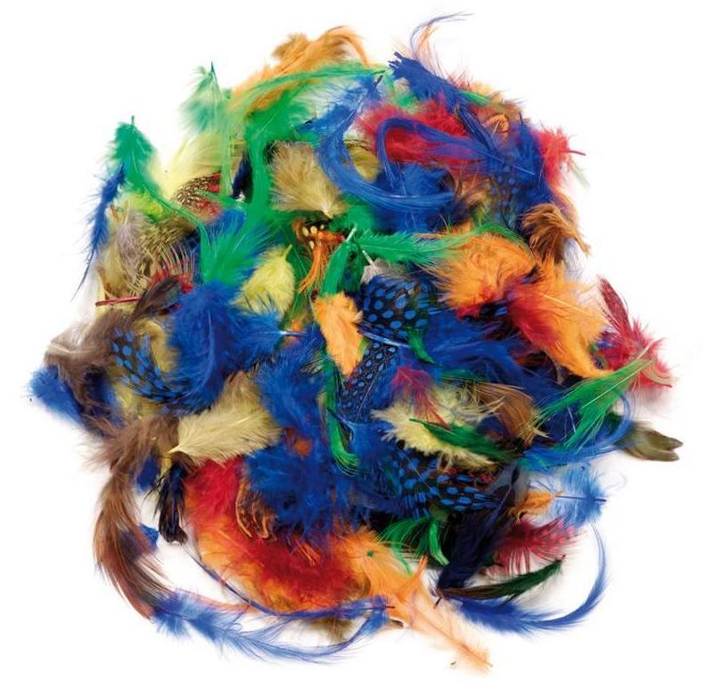 Декоративные разноцветные перья Микс, натуральное перо для декора, купить