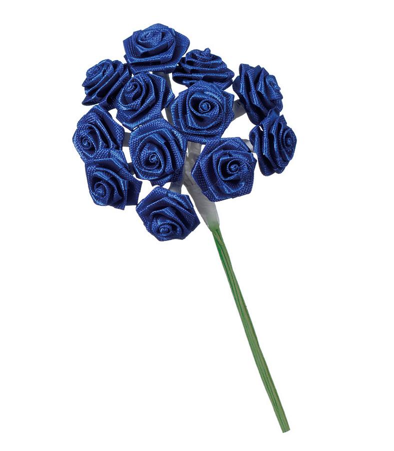Искусственные миниатюрные цветы, букетик синие розы для скрапбукинга, флористики купить - магазин АртДекупаж