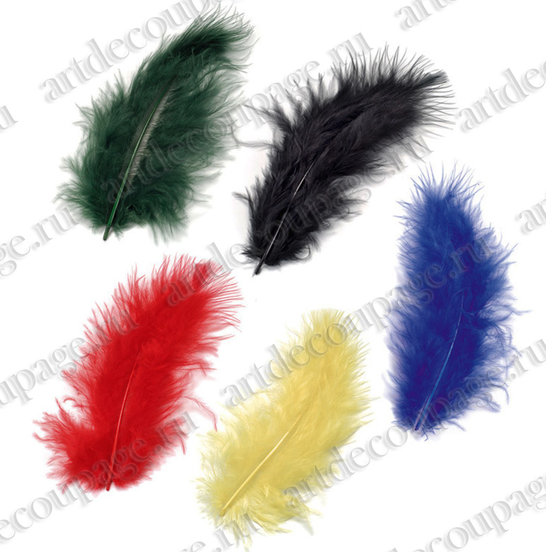 Набор декоративных перьев, цветные перышки марабу, купить