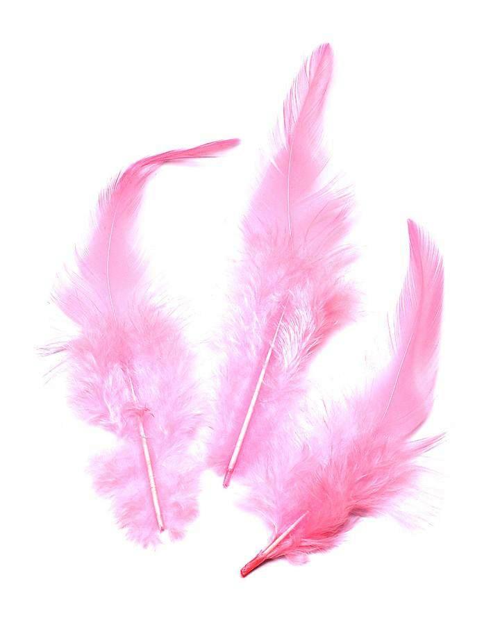 Декоративные перья петушиные розовые, натуральное перо для декора, купить