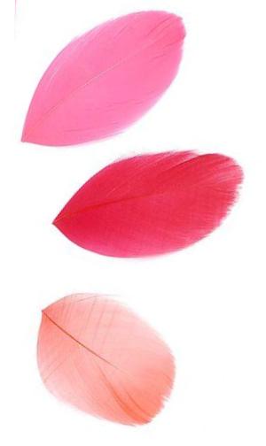 Перья декоративные красные и розовые для скрапбукинга, натуральное перо, купить -магазин АртДекупаж, ArtDecoupage