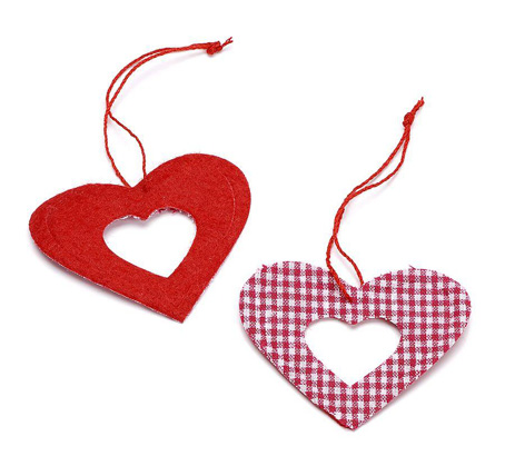 Декоративные Подвески сердечки тканевые для скрапбукинга