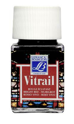 Витражная краска Vitrail Lefranc Bourgeois 433, ярко-красный, 50 мл