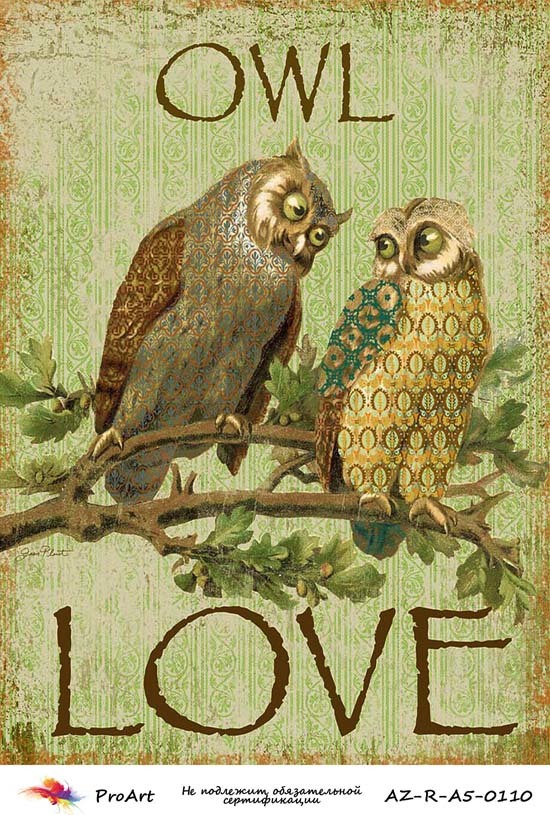 рисовая бумага для декупажа Owl Love