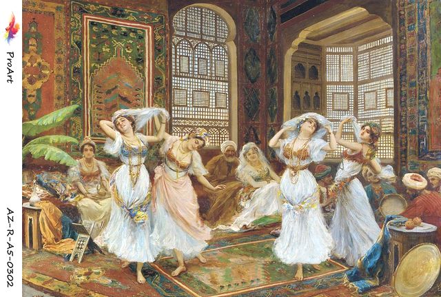 рисовая бумага для декупажа Гарем, декупажные карты на рисовой бумаге без прожилок 