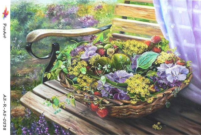 рисовая бумага для декупажа Корзина с цветами
