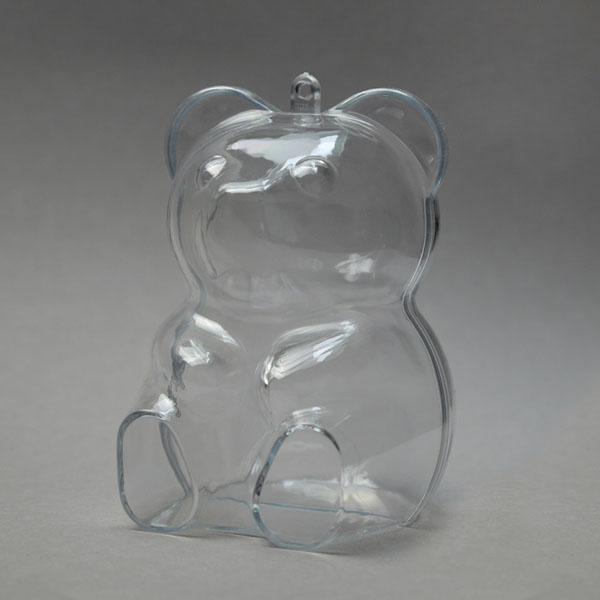 Заготовка ёлочной игрушки Медведь из прозрачного пластика