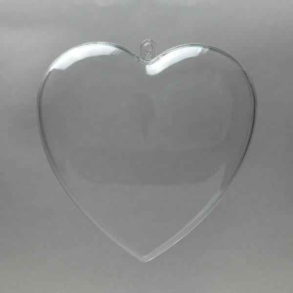 Заготовка ёлочной игрушки Сердце из прозрачного пластика