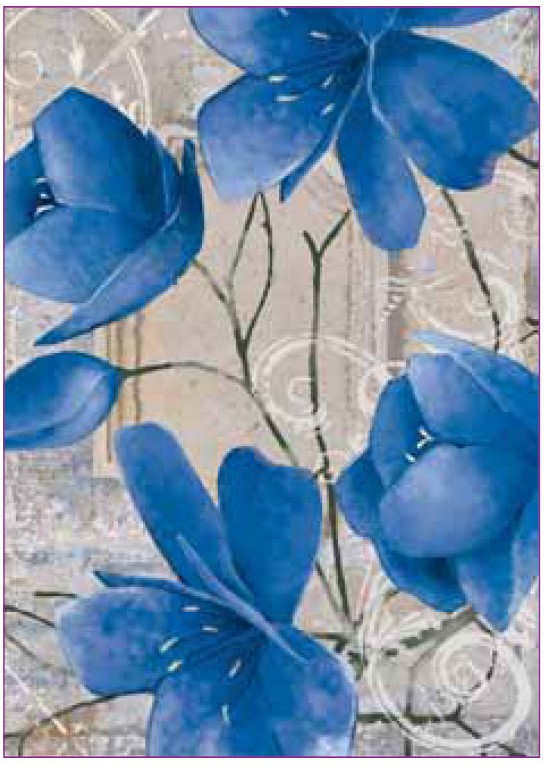 Renkalik Рисовая бумага для декупажа 50х70 Синие цветы