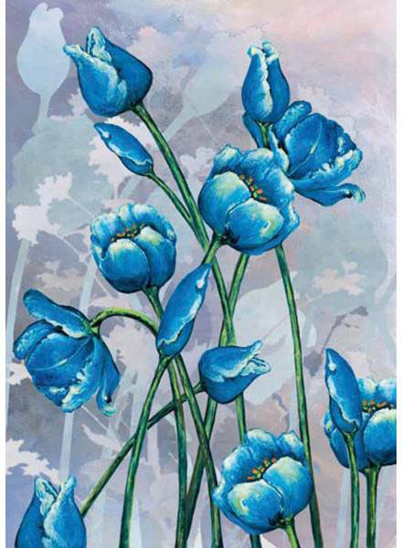Renkalik Рисовая бумага для декупажа 50х70 Синие цветы