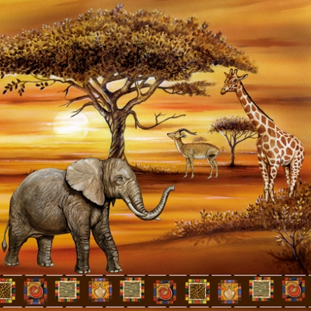 Декупажные салфетки, Африка, слоны, купить