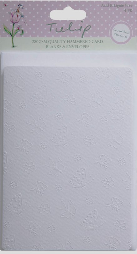 Набор заготовок для открыток с конвертами TULIP "Бабочки", белый