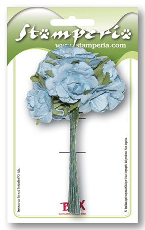 Цветы из бумаги для скрапбукинга и декора, Букет Розы голубые, купить - магазин АртДекупаж