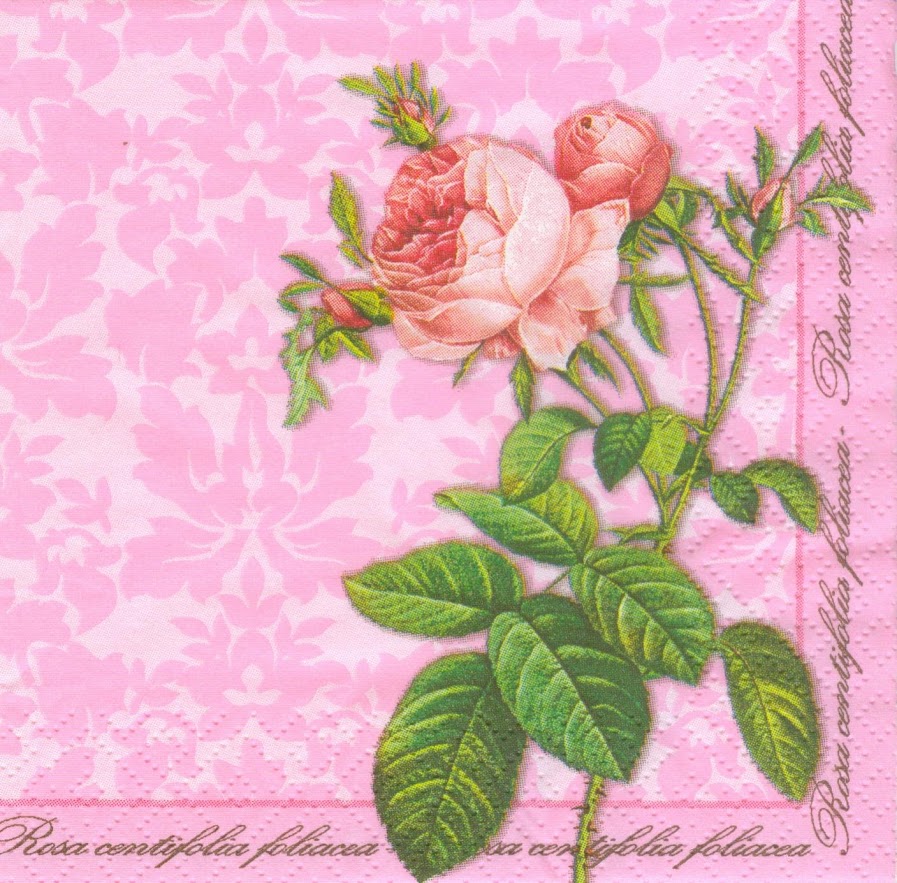 Салфетки для декупажа Ti Flair Роза на розовом фоне