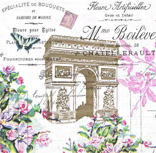 Салфетки для декупажа Париж, Триумфальная арка