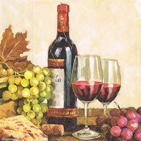 салфетки для декупажа Красное вино и виноград