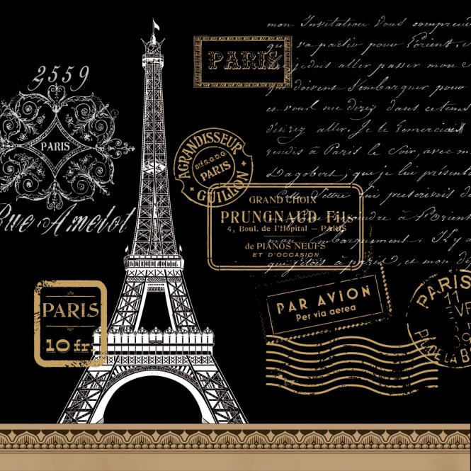салфетки для декупажа Поездка в Париж, черный купить