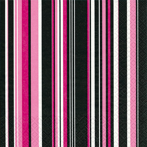 Декупажные салфетки с фоном Розовые полоски на черном фоне