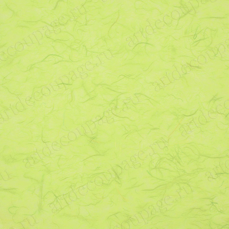 Цветная рисовая бумага для декупажа, без рисунка,желто-зеленая