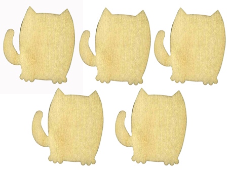 Декоративные плоские фигурки коты, лазерные вырубки из фанеры 