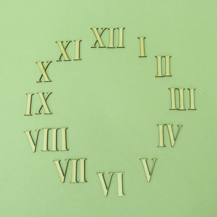 Цифры для часов деревянные римские 25 мм