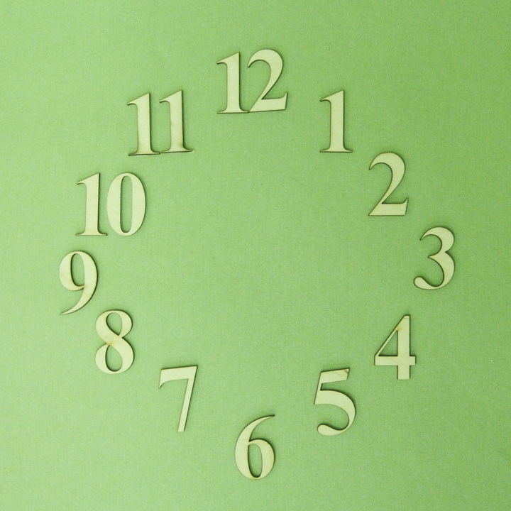 Цифры для часов арабские накладные фанера