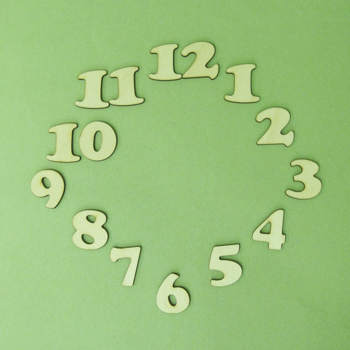 Цифры для часов деревянные арабские накладные