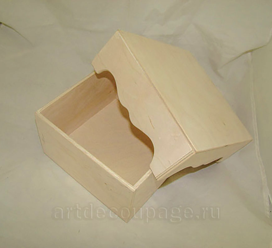 Заготовка деревянная коробка с фигурной крышкой