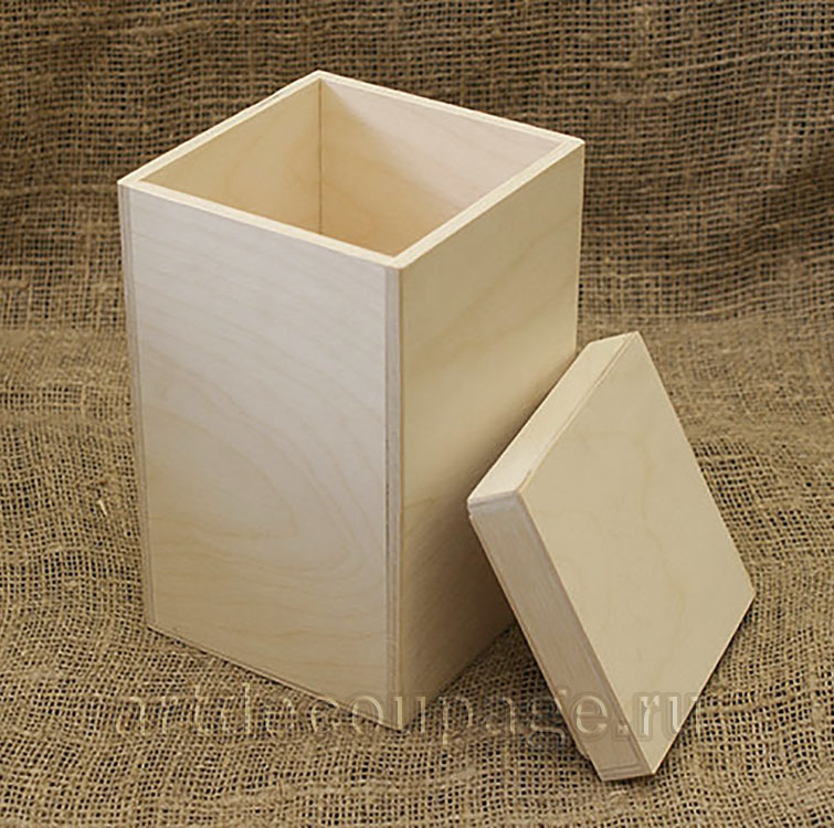Заготовка деревянная коробка лаврушница со съемной крышкой