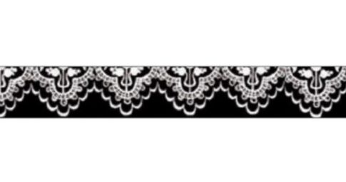 Декоративный скотч с принтом для скрарбукинга, скотч с рисунком Кружевная лента черная