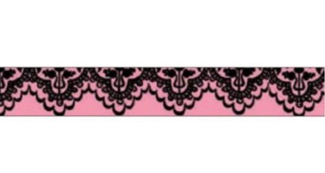 Бумажный скотч с принтом для скрарбукинга, скотч с рисунком Кружевная лента розовая