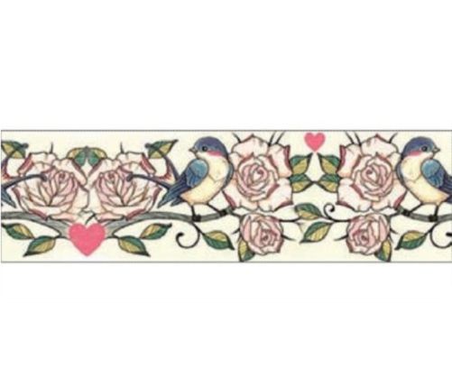Декоративный скотч с рисунком Розы и птицы, бумажный скотч с принтом