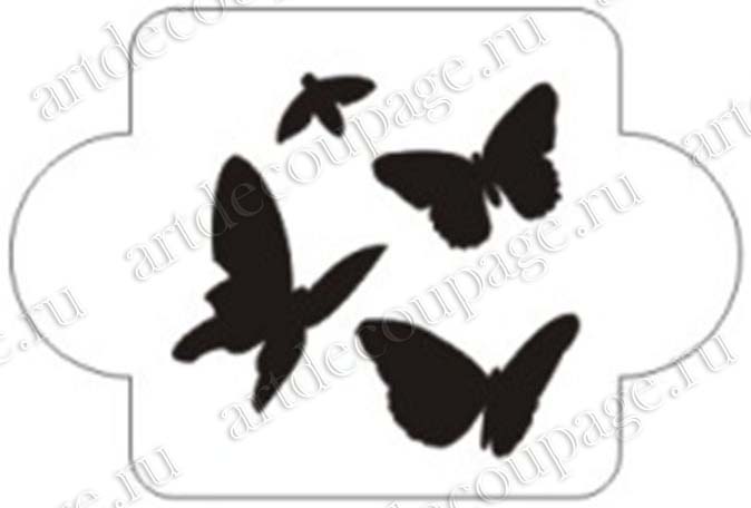Трафарет бабочки маленькие, трафареты для росписи, Трафарет-Дизайн, купить
